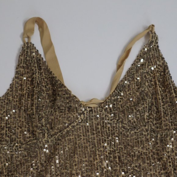 Free People Gold Rush Sequin Mini Dress Gold - Picture 6 of 13